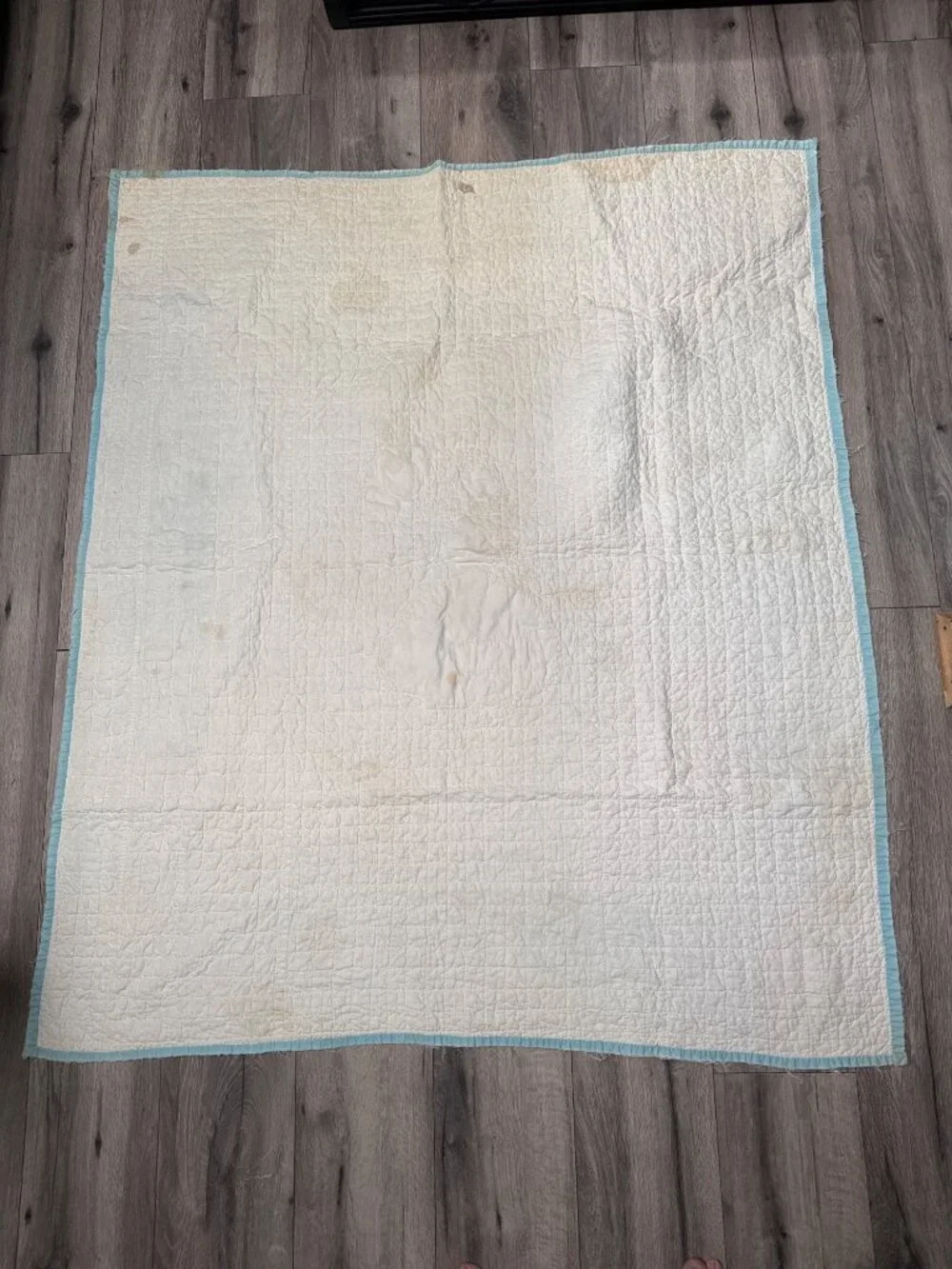 Vintage Quilt Southern Belle Sunbonnet Sue Appliqué Pink Blue Cream Approx. 47
